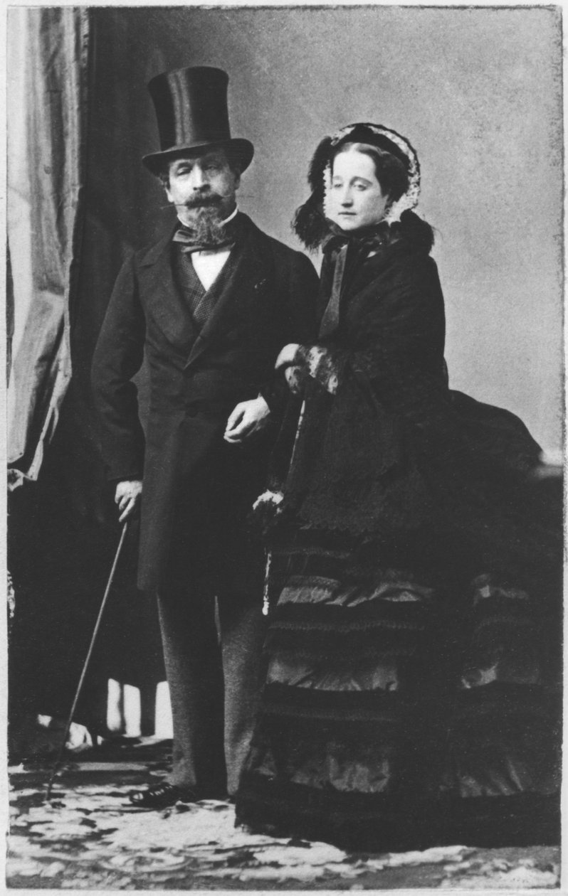 Keizer Napoleon III en keizerin Eugenie door Andre Adolphe Eugene Disderi