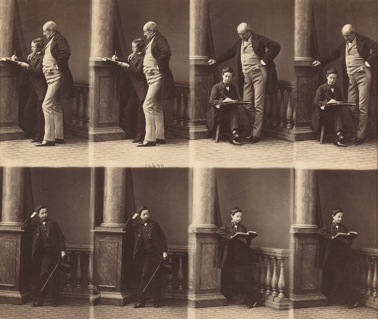 Monsieur Jadin en zoon door Andre Adolphe Eugene Disderi