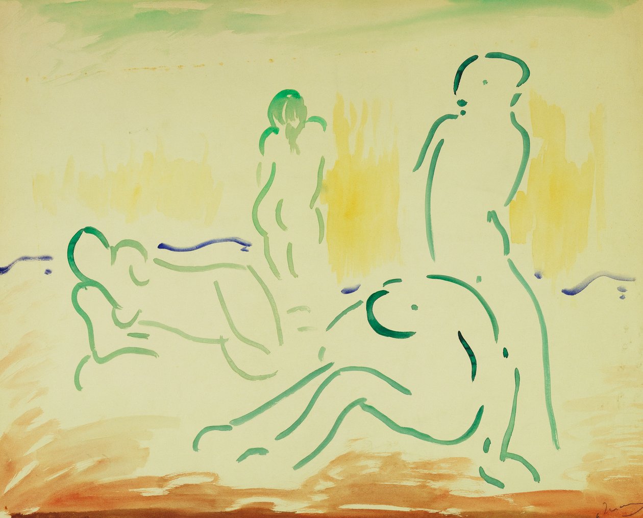 Badgasten; Baigneuses door Andre Derain