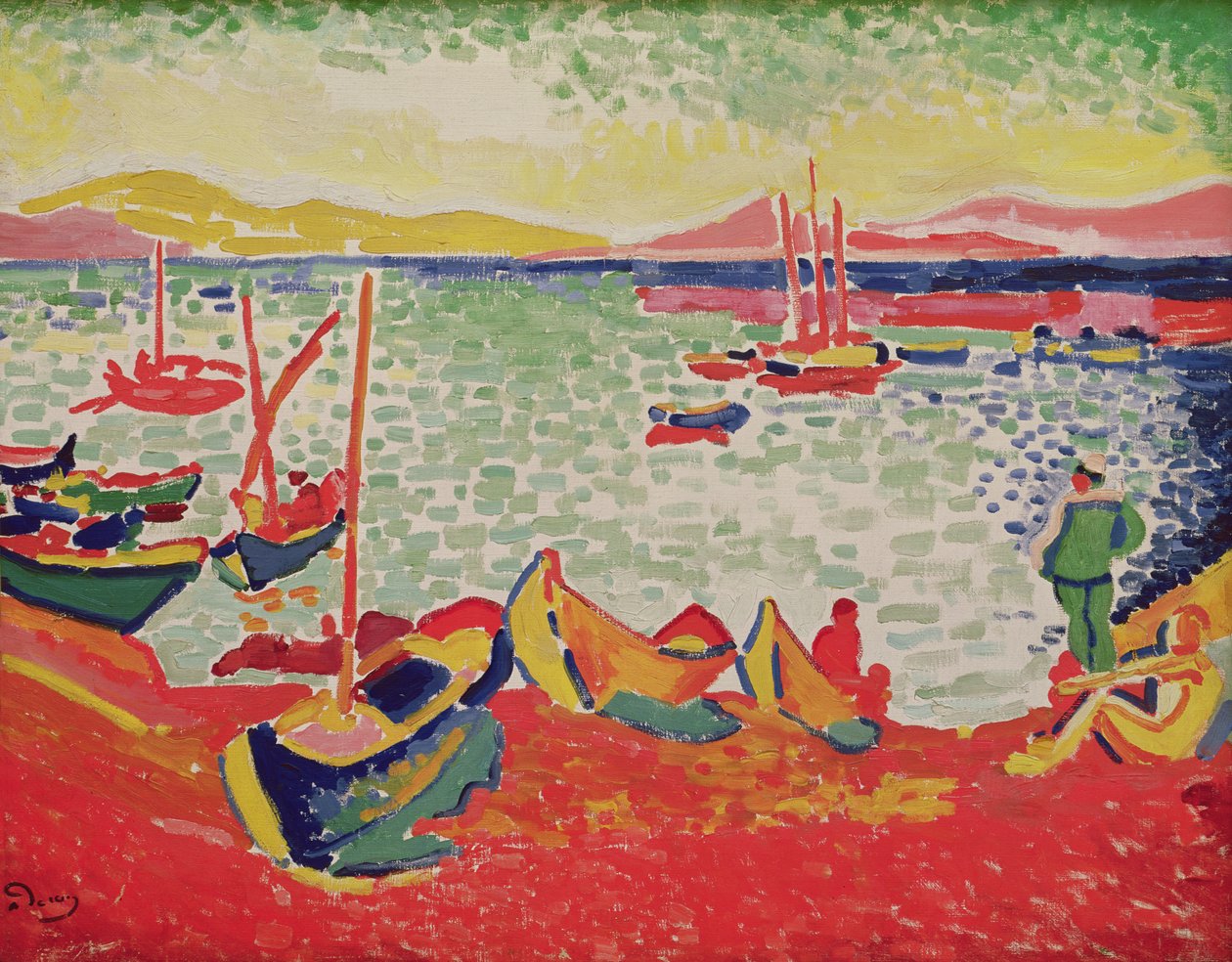 Boten in de haven van Collioure door Andre Derain