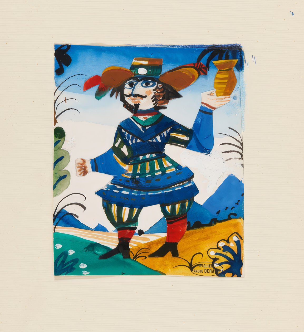 Karakter met een kruik door Andre Derain
