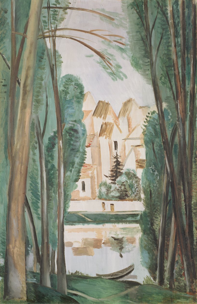 Landschap met een boot (Carrieres-Saint-Denis) door Andre Derain