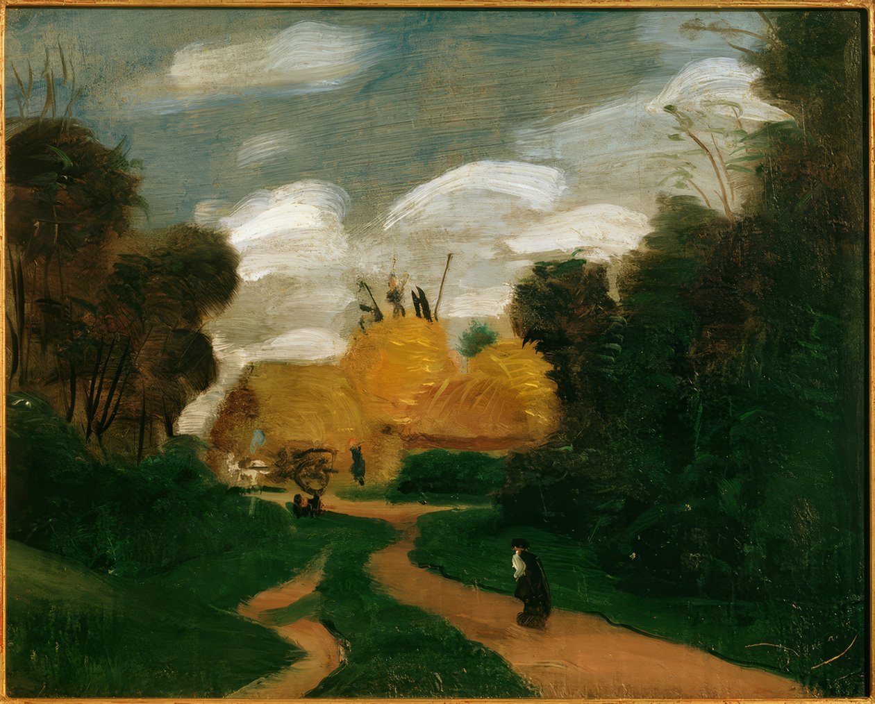 Landschap in Ile-de-France / De hooizolders door Andre Derain