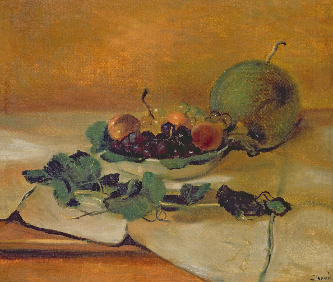 Meloen en vruchten, ca. 1927 (olieverf op doek) door Andre Derain
