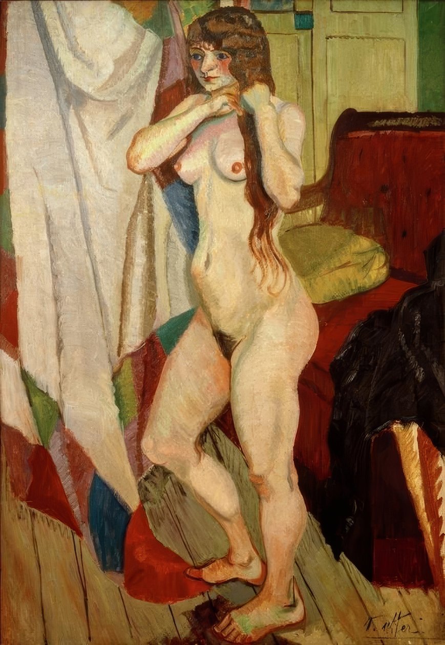 Suzanne Valadon kamt haar haar door Andre Utter