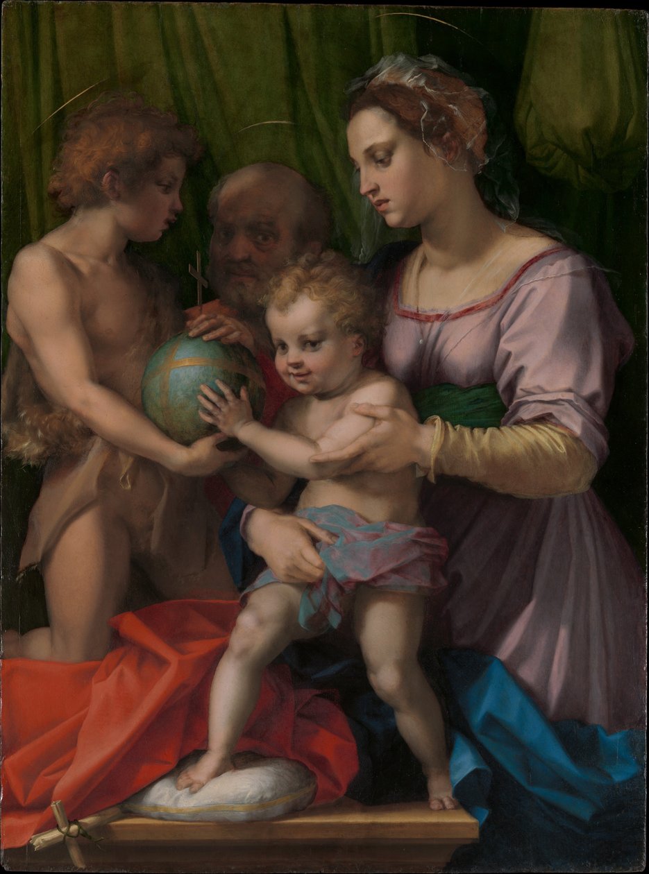 De Heilige Familie met Sint Johannes de Doper door Andrea del Sarto