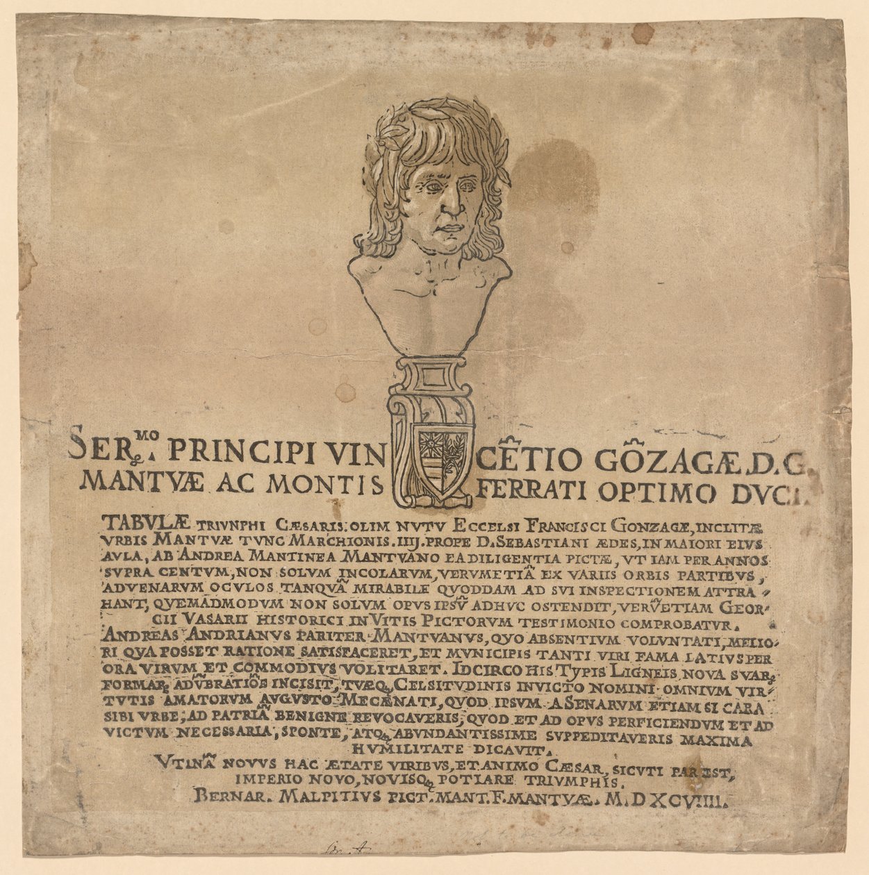De Triomf van Julius Caesar: Frontispice door Andrea Andreani