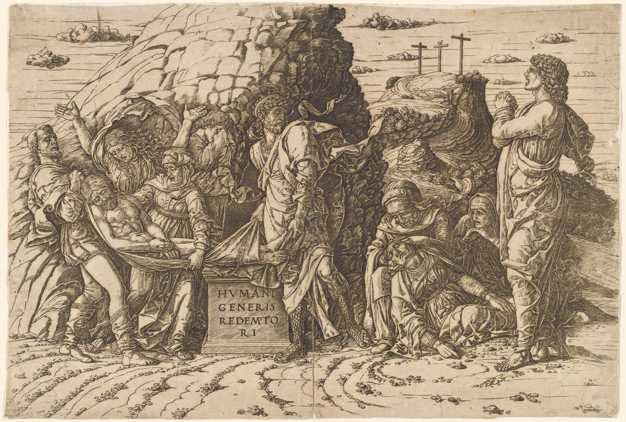 De graflegging door Andrea Mantegna