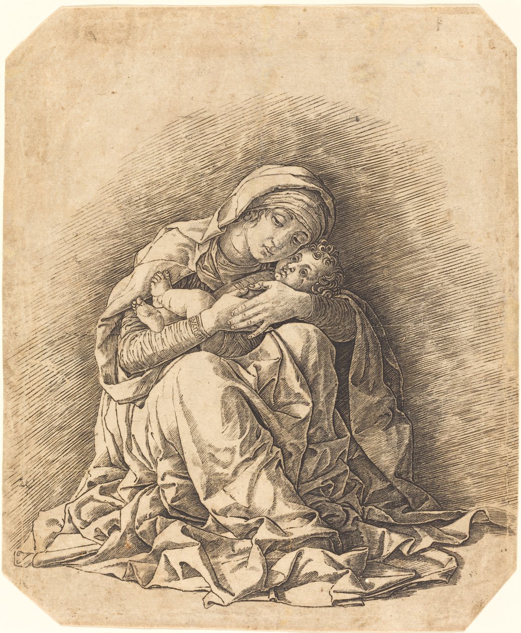 De Maagd en het Kind door Andrea Mantegna
