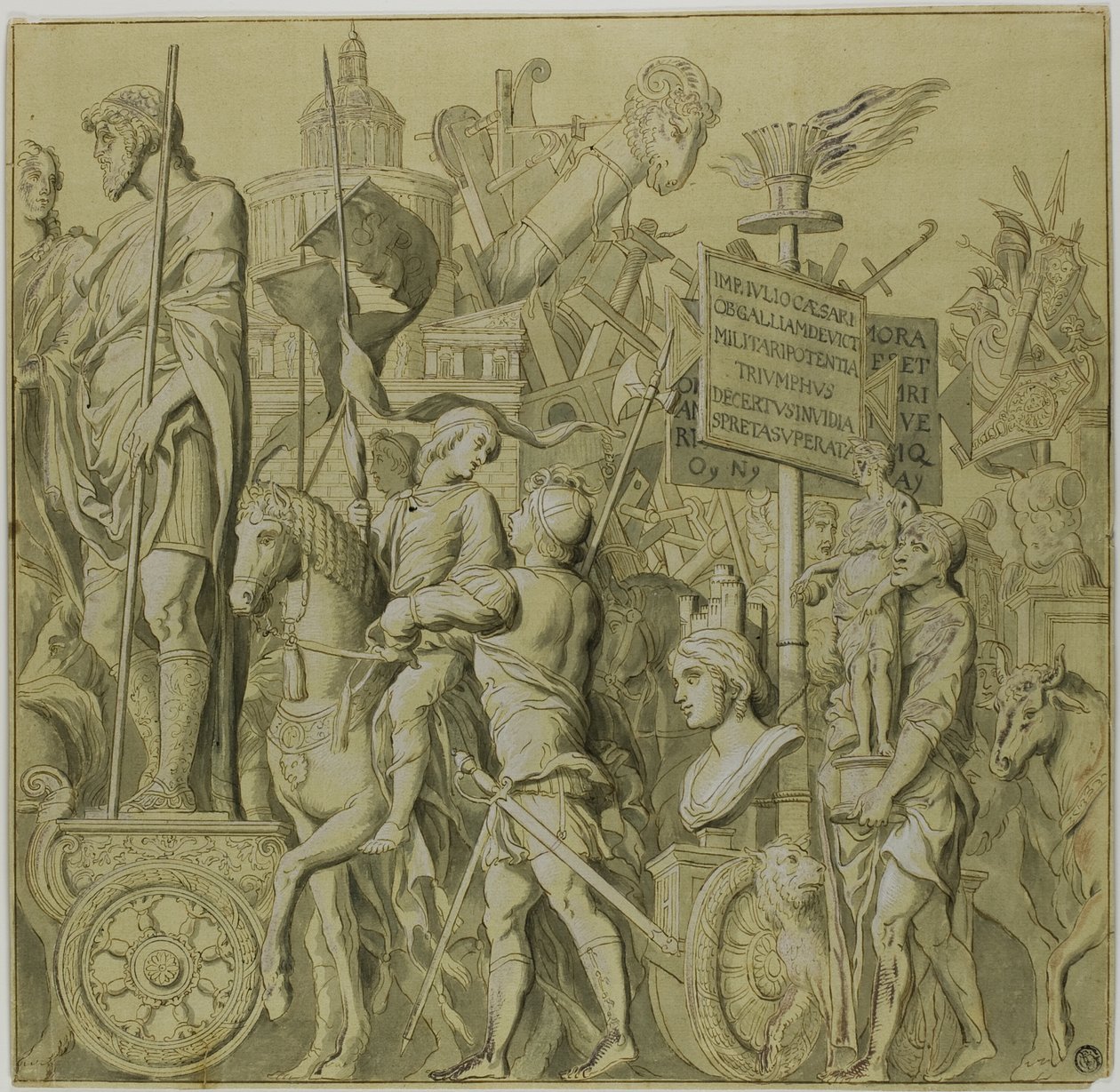 Triomfen van Julius Caesar: Canvas nr. II door Andrea Mantegna