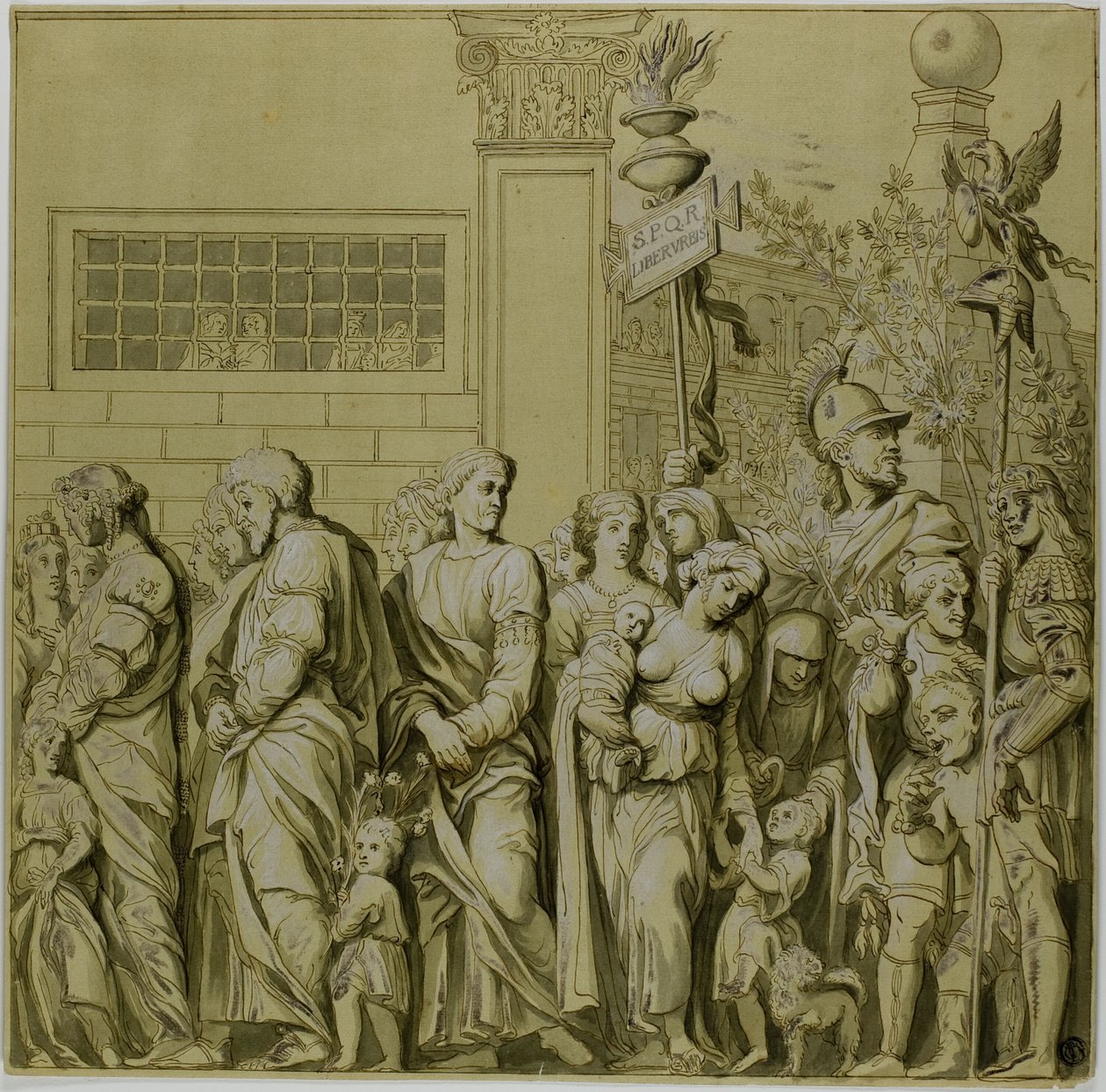 Triomfen van Julius Caesar: Canvas nr. VII door Andrea Mantegna