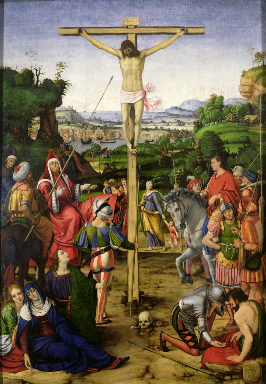 De Kruisiging door Andrea Solario