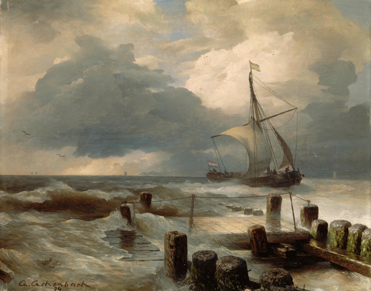 Zeegezicht door Andreas Achenbach