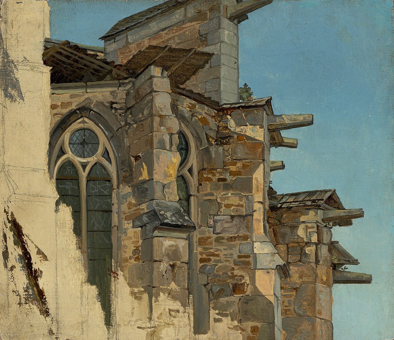 Duits: De Altenberger Dom (Studie) door Andreas Achenbach