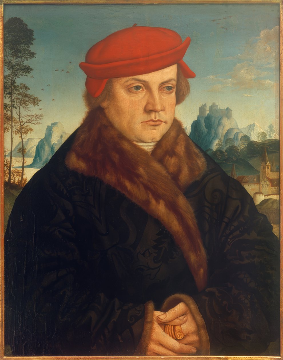 Portret van een Man met Rode Baret door Andreas Haider