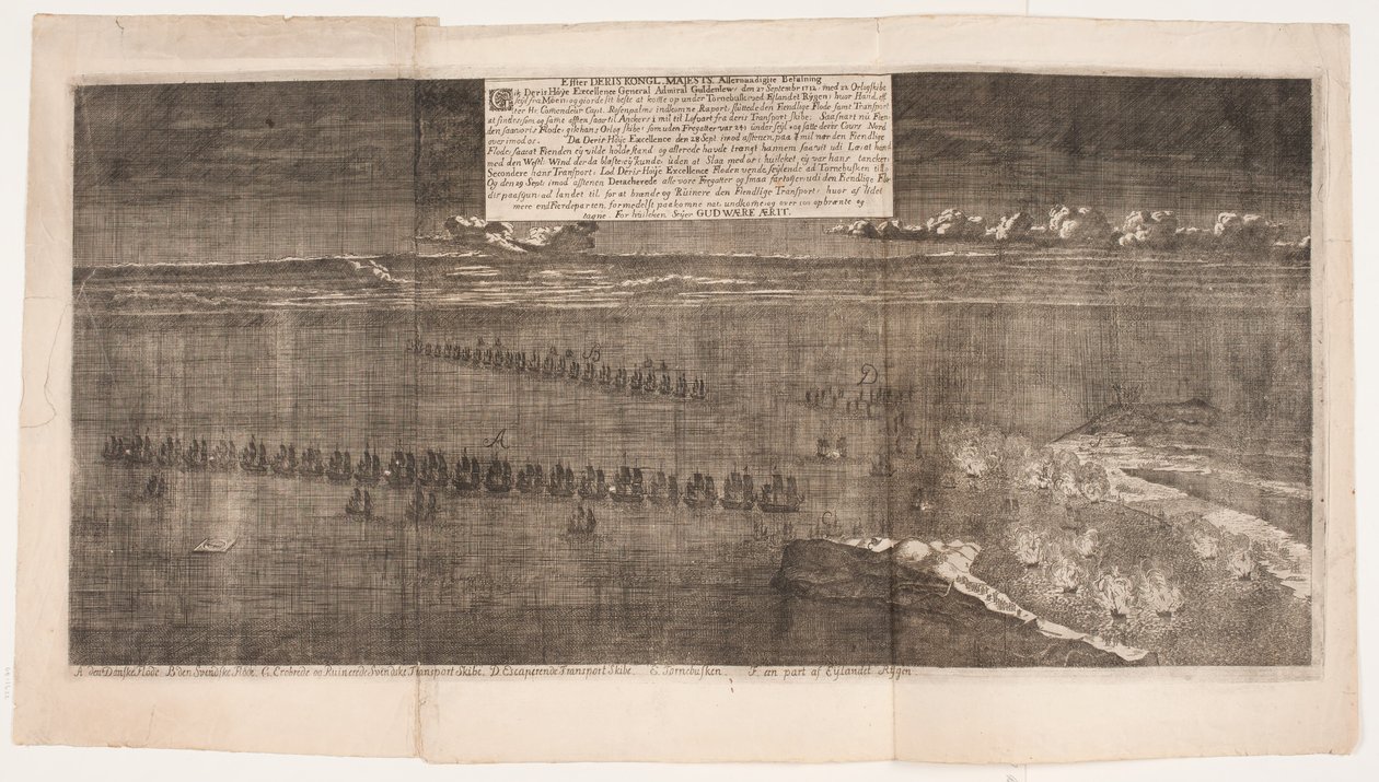 De zeeslag bij Rügen. September 1712 door Andreas Reinhardt
