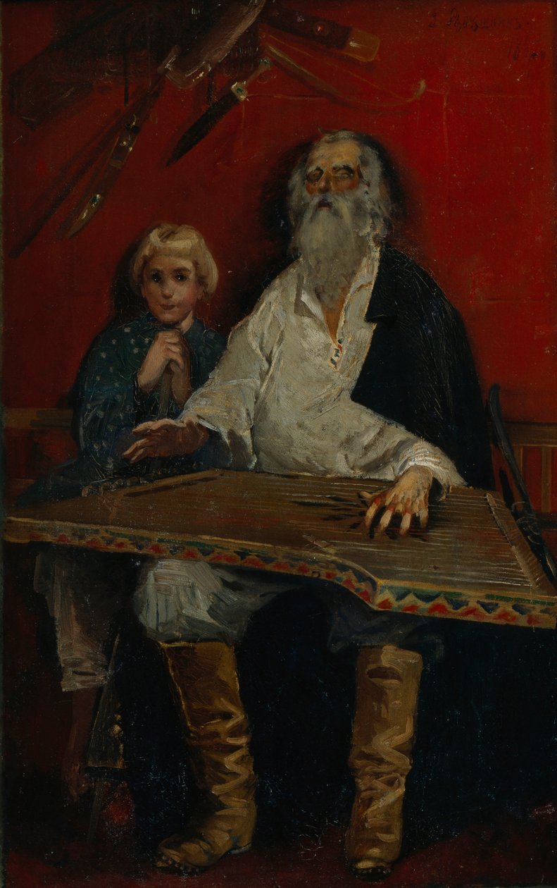 De Gusli-speler door Andrei Petrovich Ryabushkin