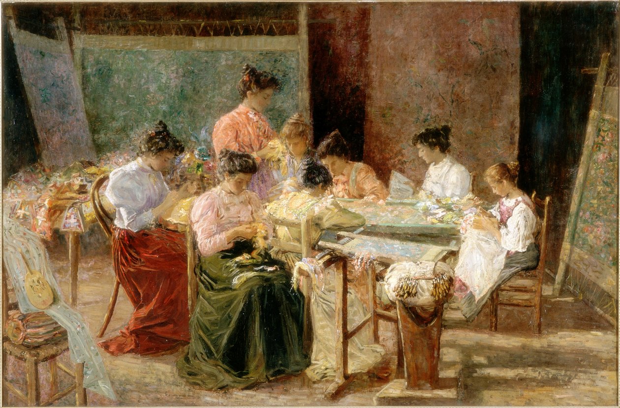 Venetiaanse borduurwerkmakers, ca. 1905 door Andrew Colley