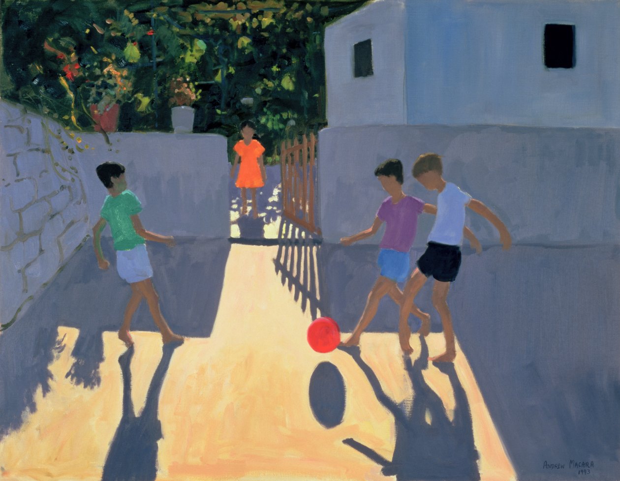 Voetballers, Kos, 1993 door Andrew Macara