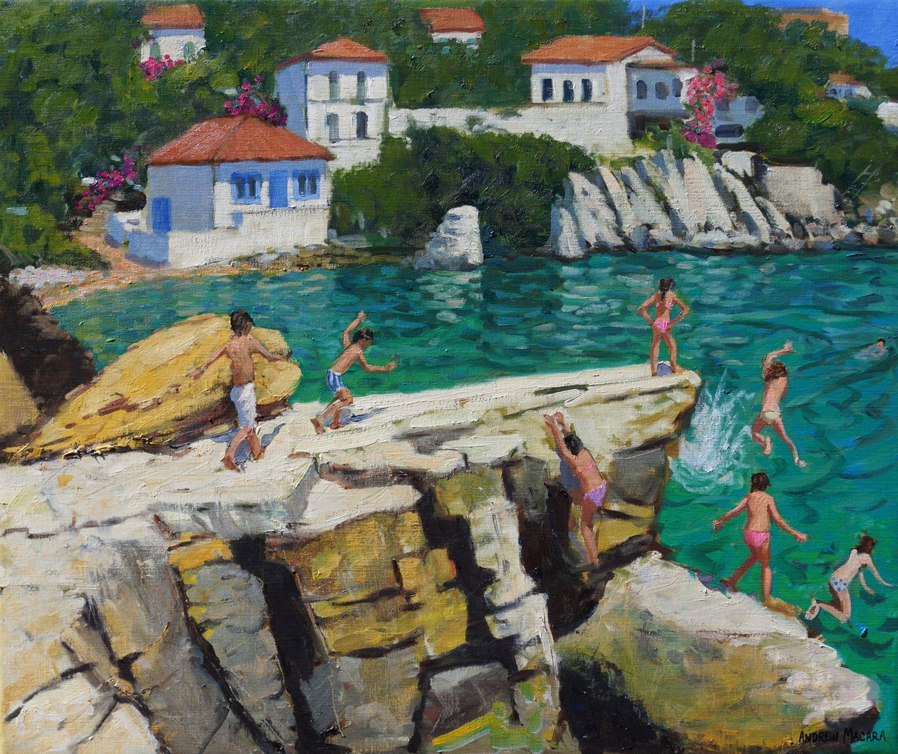 Springen in de zee, Skiathos, 2015 door Andrew Macara