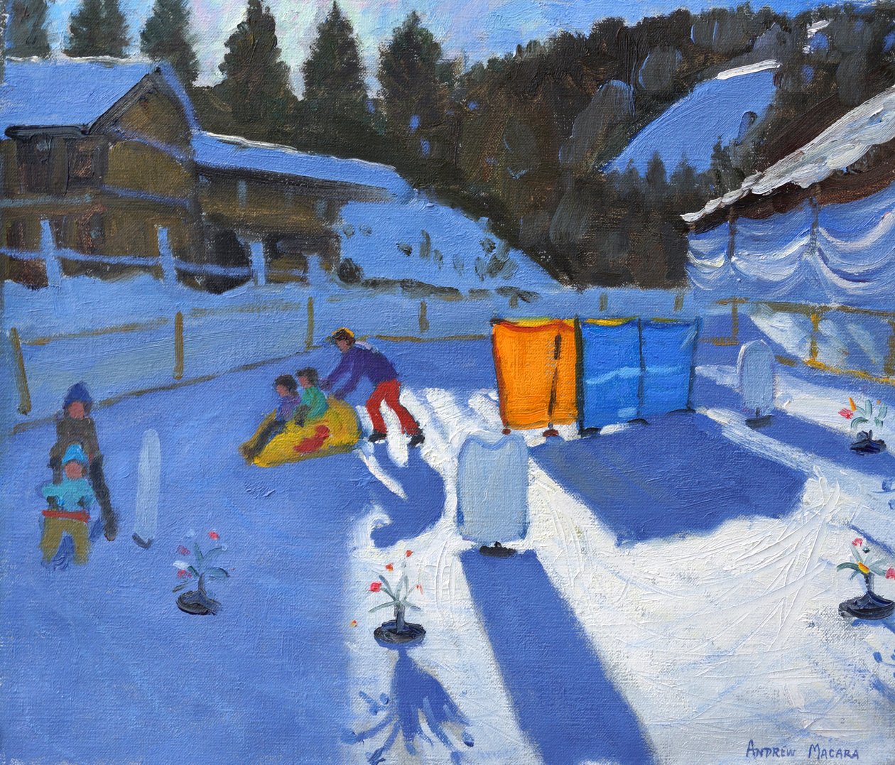 kinderijsbaan, Clusaz, 2014 door Andrew Macara
