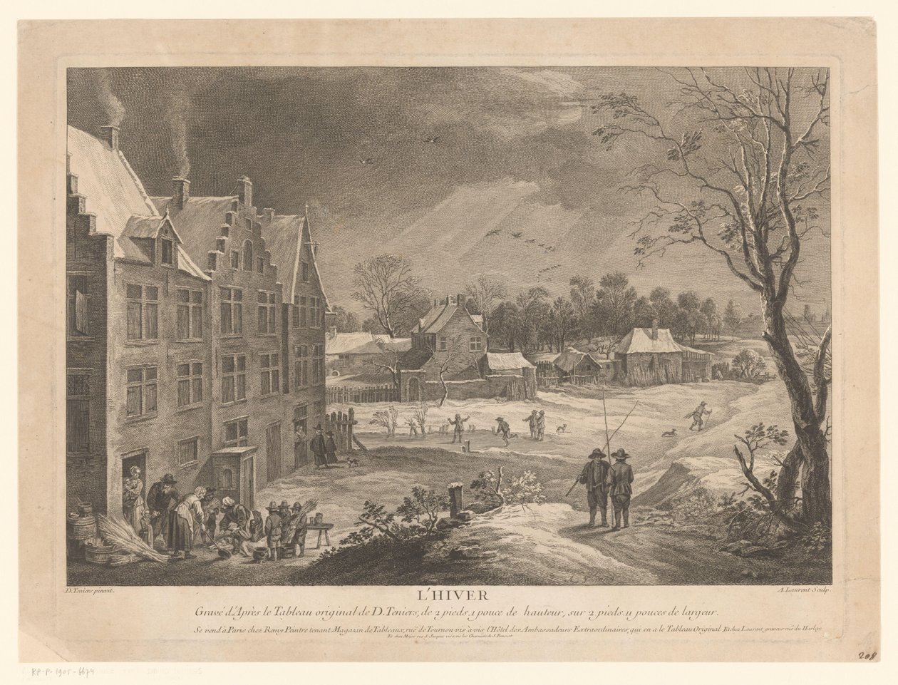 Winters dorpsgezicht door Andrew Lawrence
