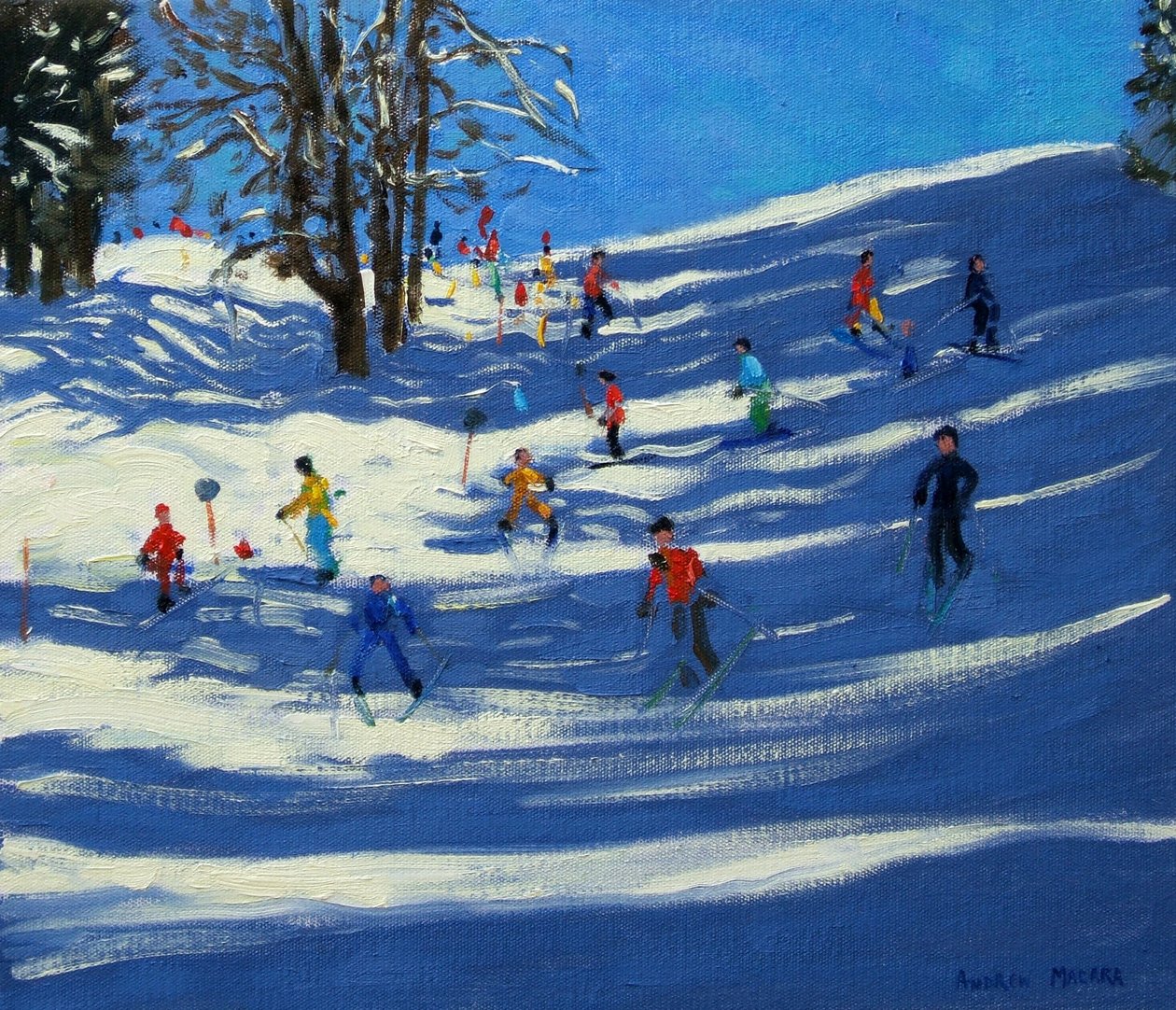 Blauwe schaduwen, Morzine door Andrew Macara