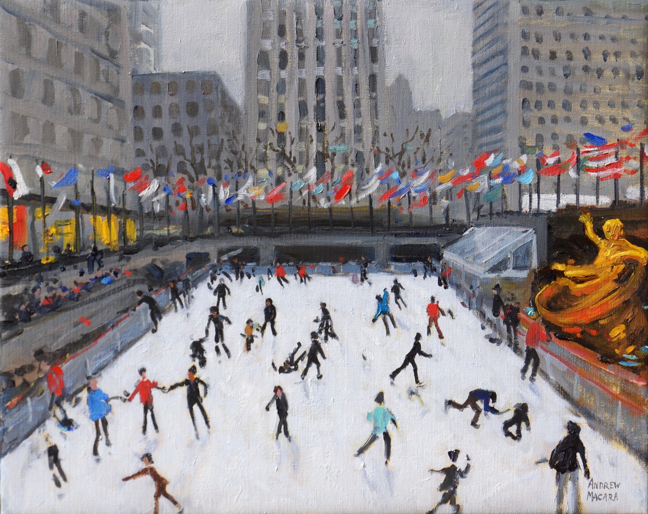 Kerstschaatsen, Rockefeller Ice Rink, New York, 2017 door Andrew Macara