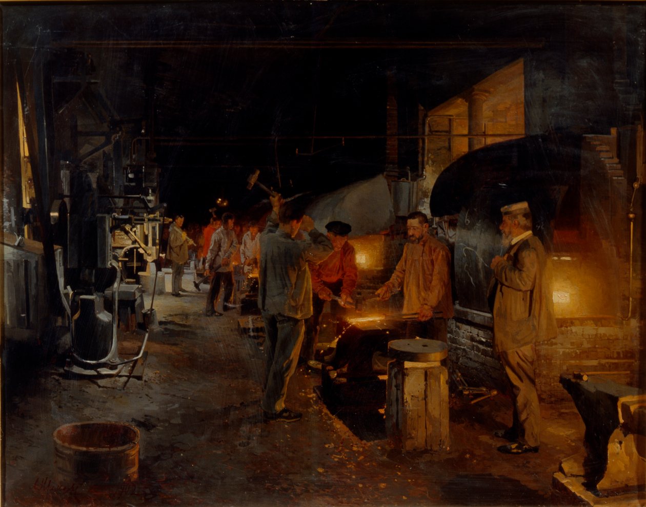 IJzerwerken, 1902 door Andrey Nikolayevich Shilder