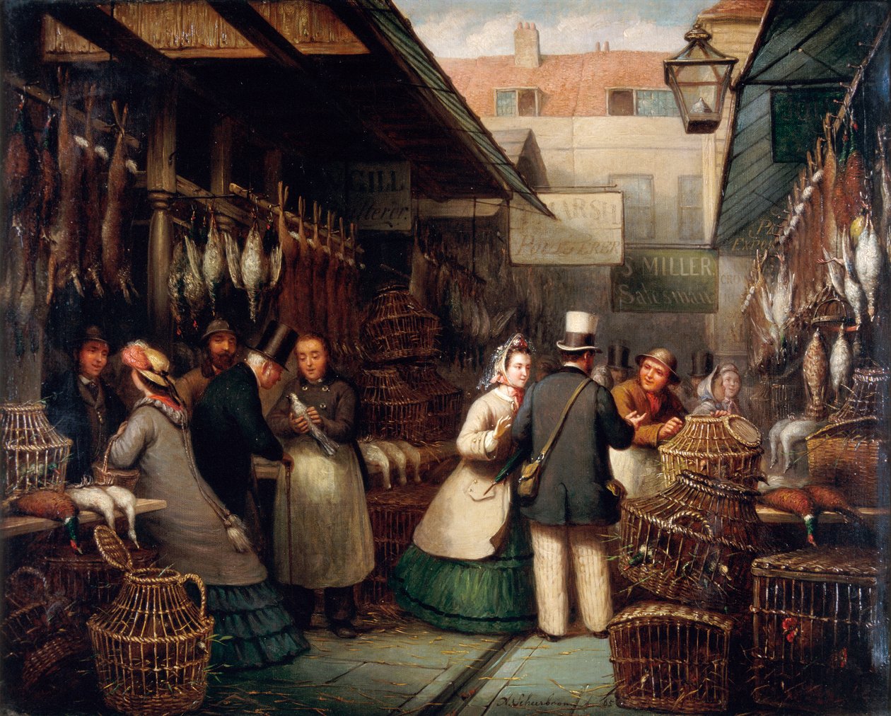 Leadenhall Market, Londen, 1865 door Andries Scheerboom