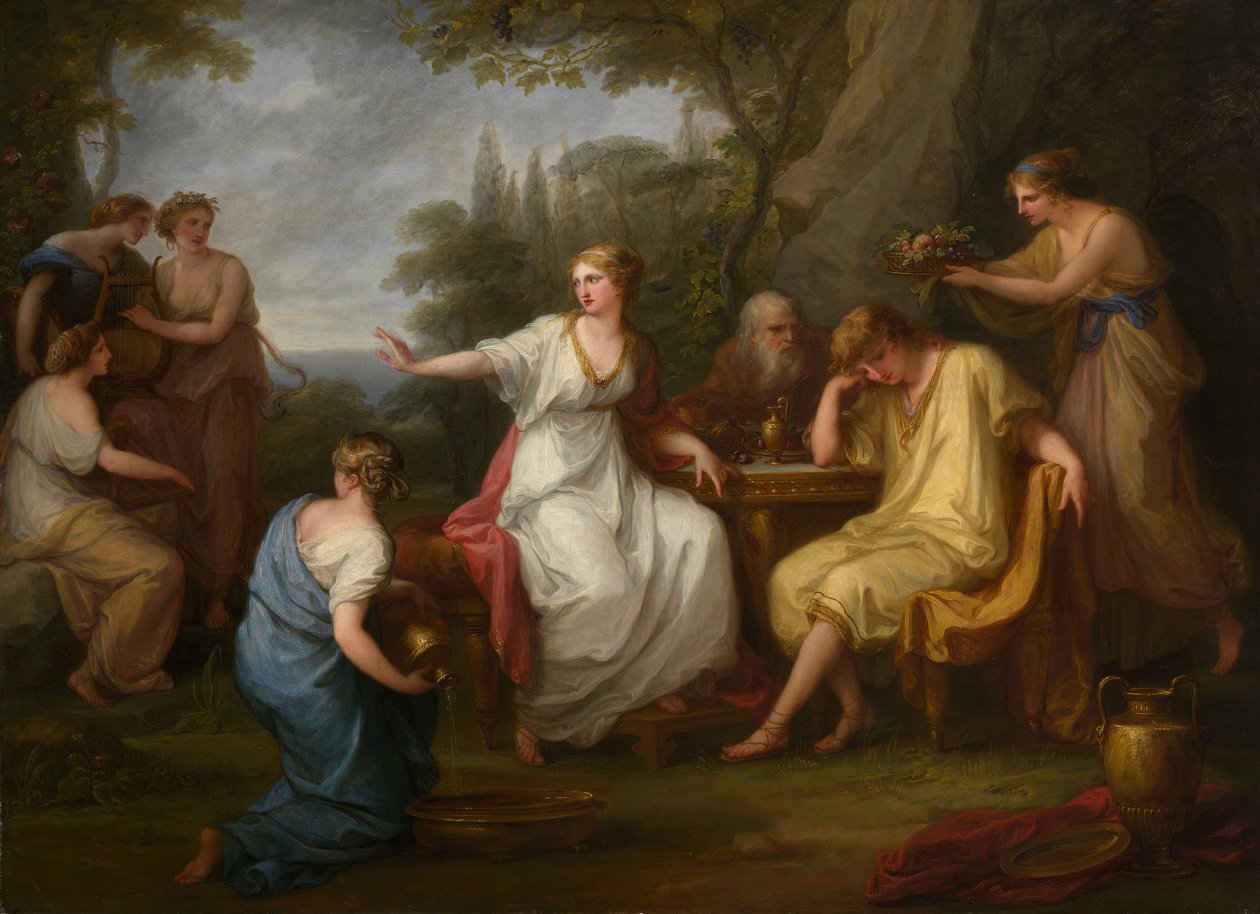 Het verdriet van Telemachus, 1783 door Angelica Kauffmann