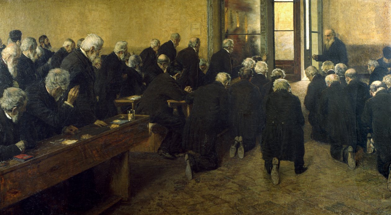 Het Viaticum door Angelo Morbelli