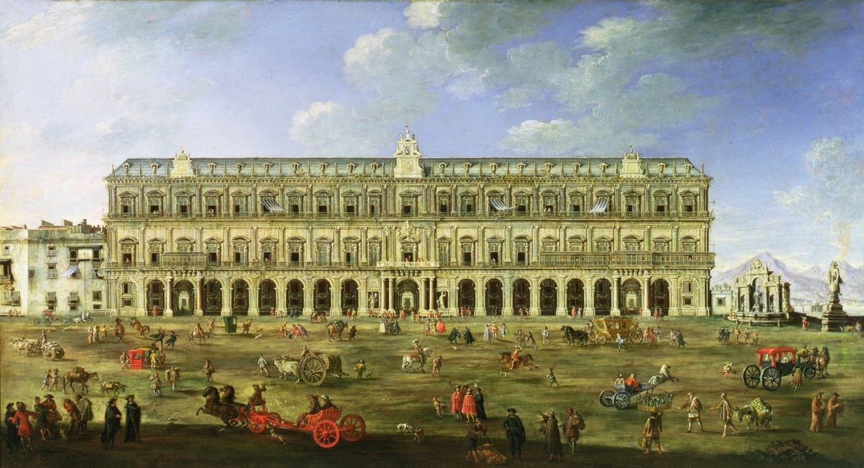 Uitzicht op het Paleis van Napels door Angelo Maria Costa