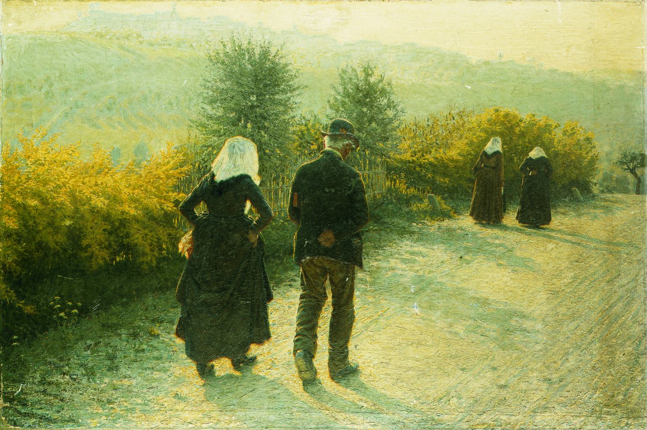 Alla Domenicale, 1890 door Angelo Morbelli