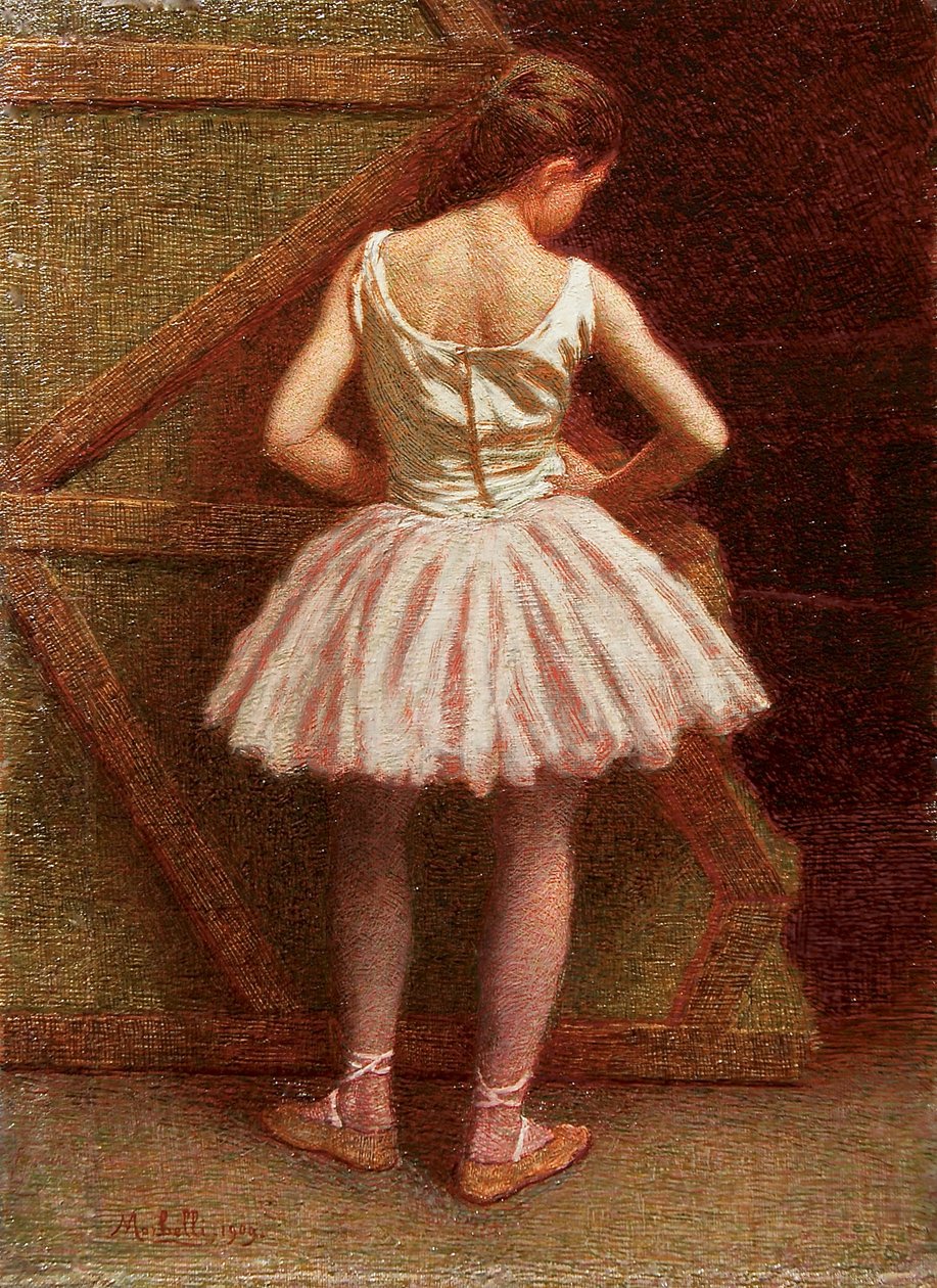 Danseres bij Teatro alla Scala, 1909 door Angelo Morbelli