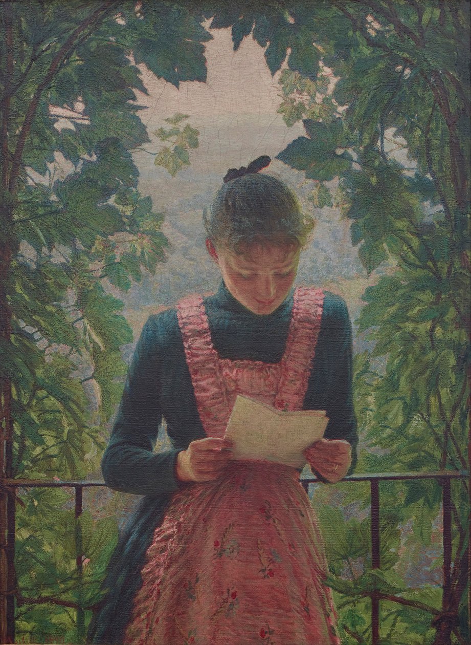 De eerste brief, 1890 door Angelo Morbelli