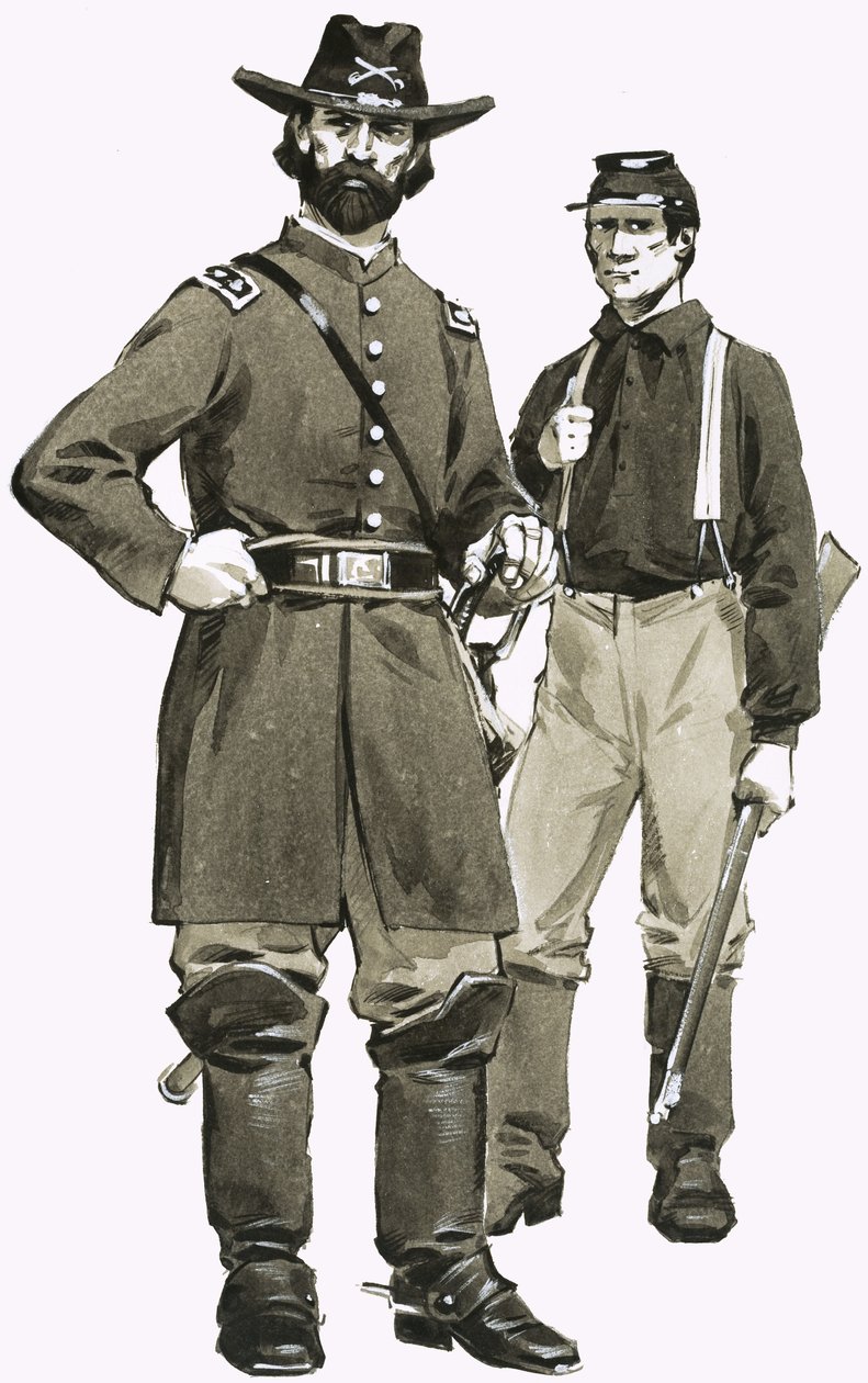 Een officier en cavalerist van de US Cavalerie door Angus McBride