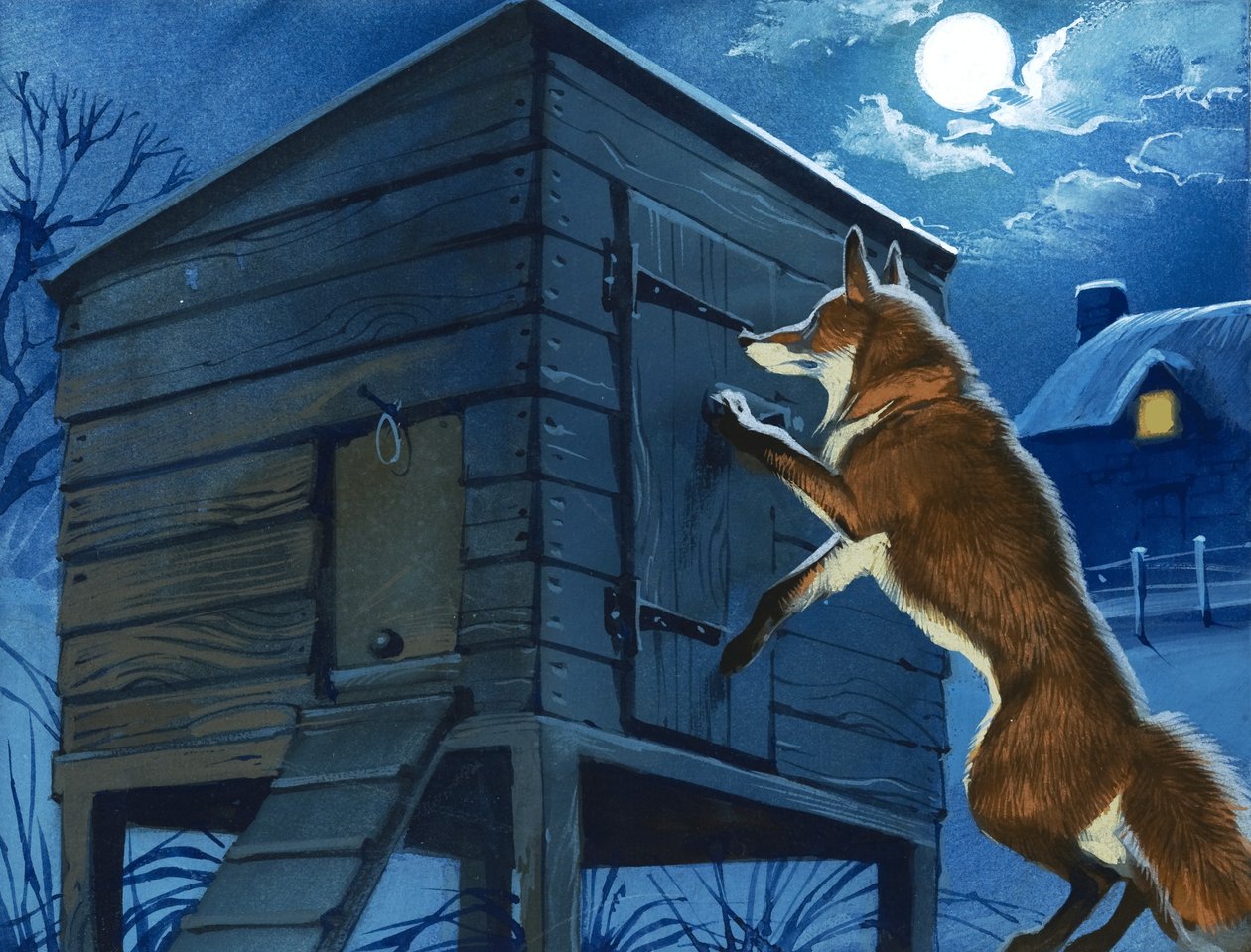 Vos bij de kippenhut door Angus McBride