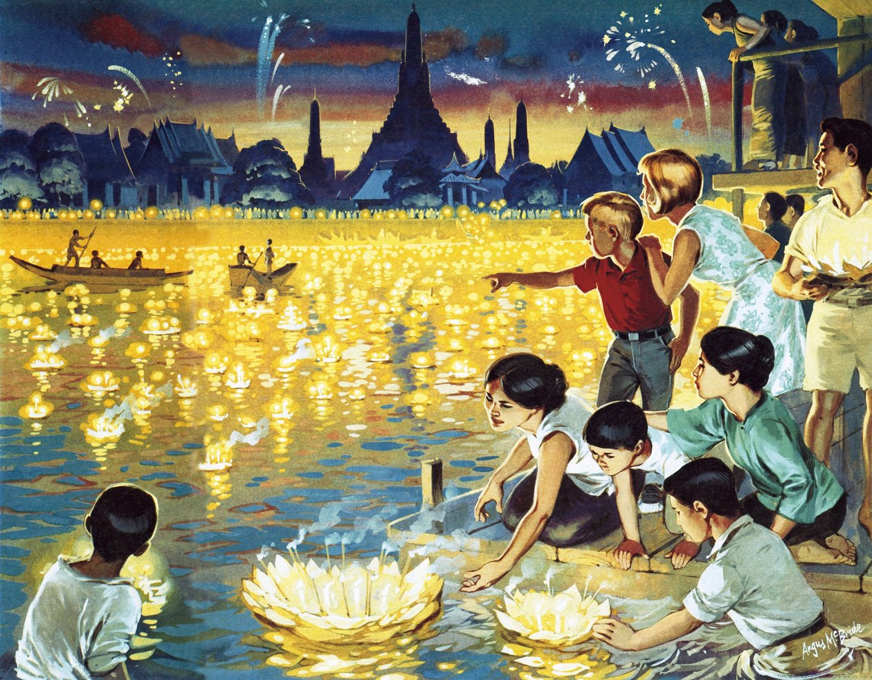 Loy Krathong festival in Bangkok door Angus McBride