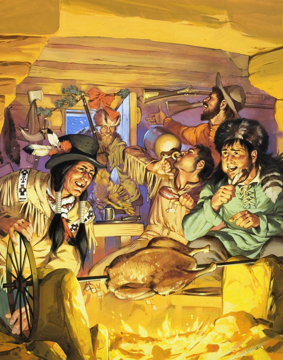 Thanksgiving in de jaren 1840. door Angus McBride