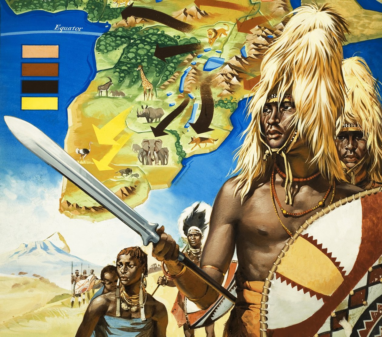 De Masai-stam in Afrika door Angus McBride