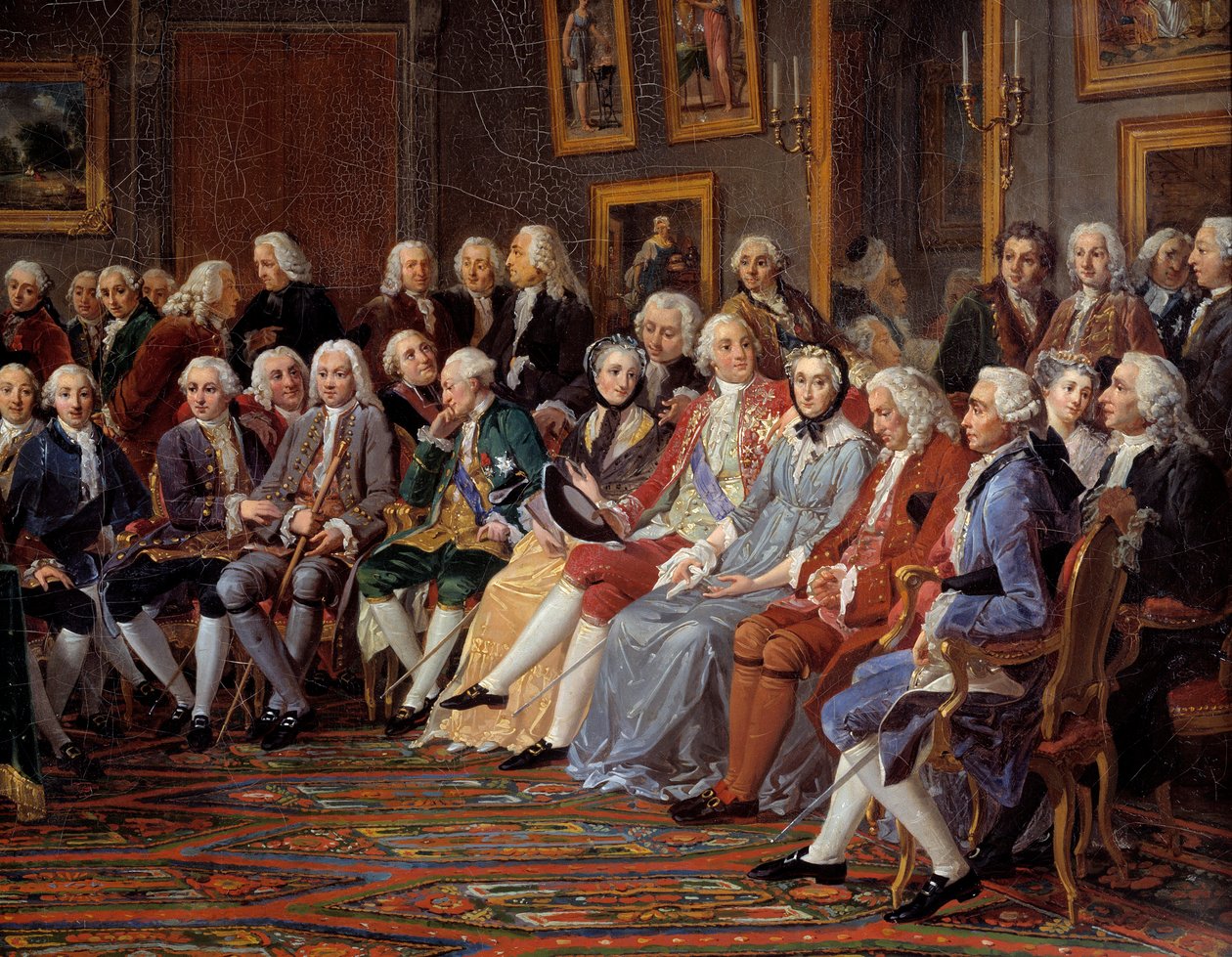 De salon van Madame Geoffrin (detail) door Anicet Charles Lemonnier