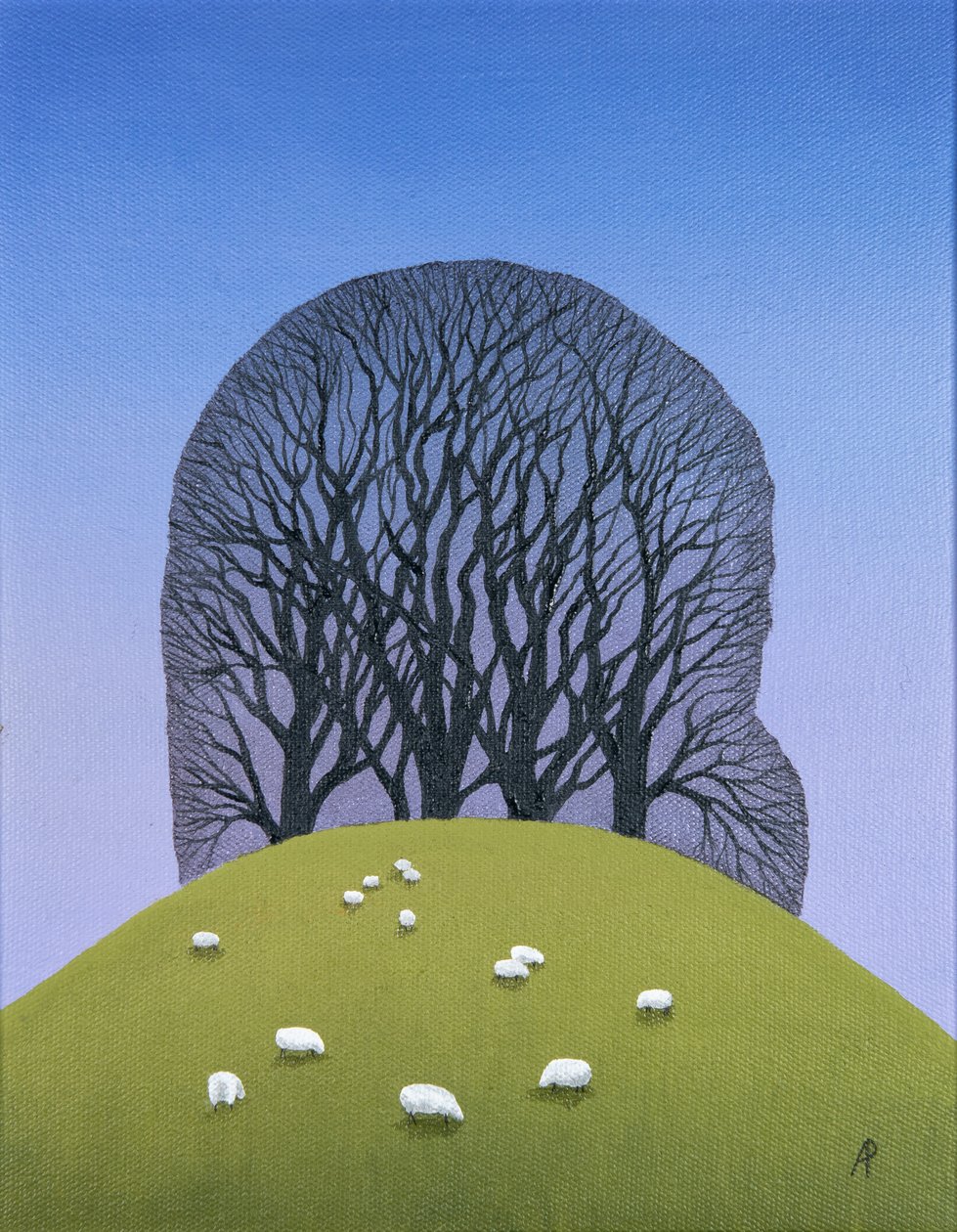 Heuveltop met schapen, 2017 door Anna Phillips