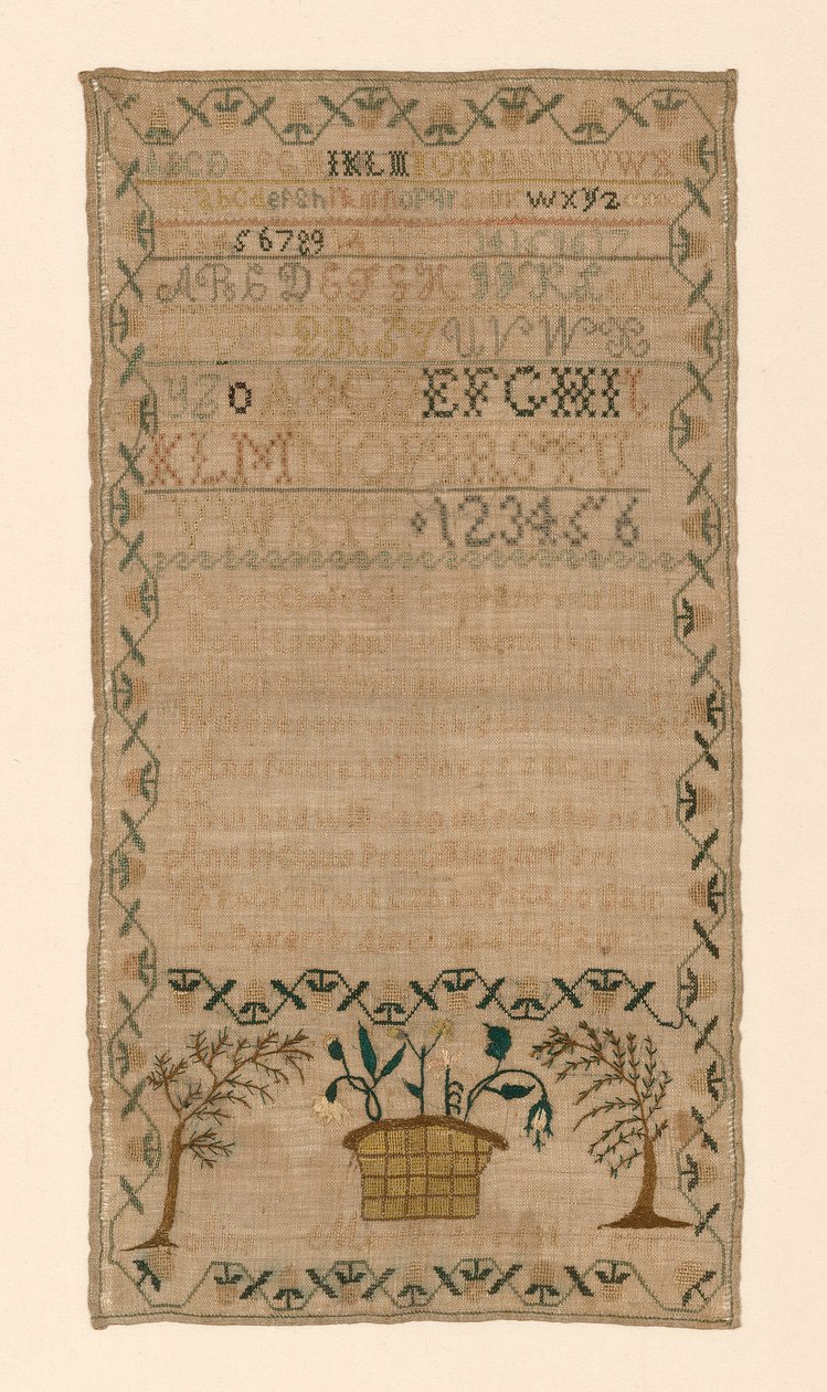 Sampler, Verenigde Staten, 19e eeuw door Ann Morris