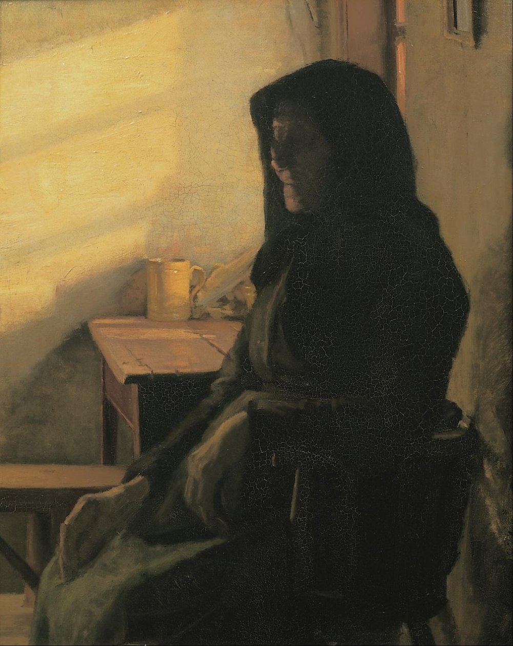 Een blinde vrouw in haar kamer door Anna Ancher