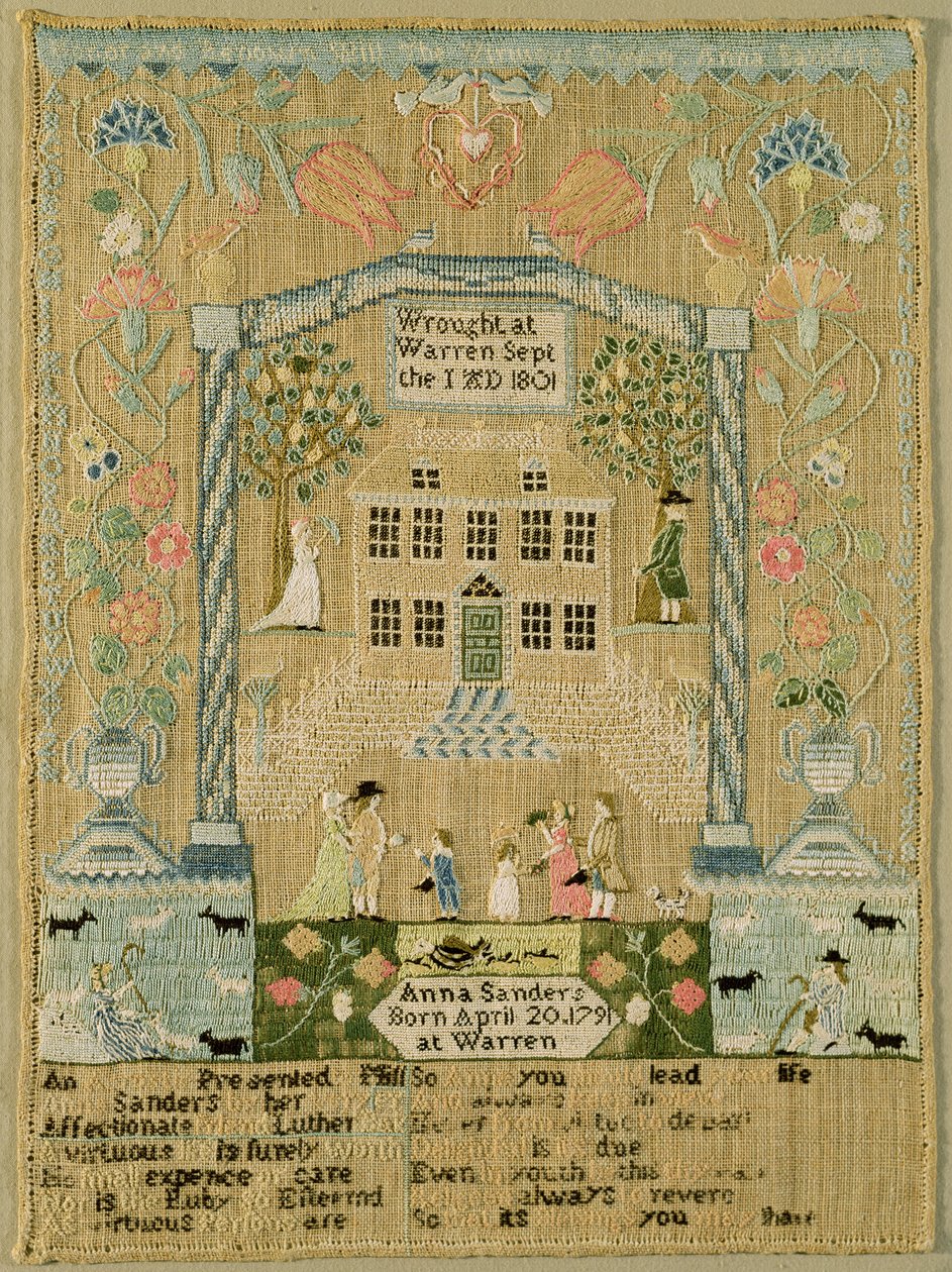 Sampler, 1801 door Anna Sanders