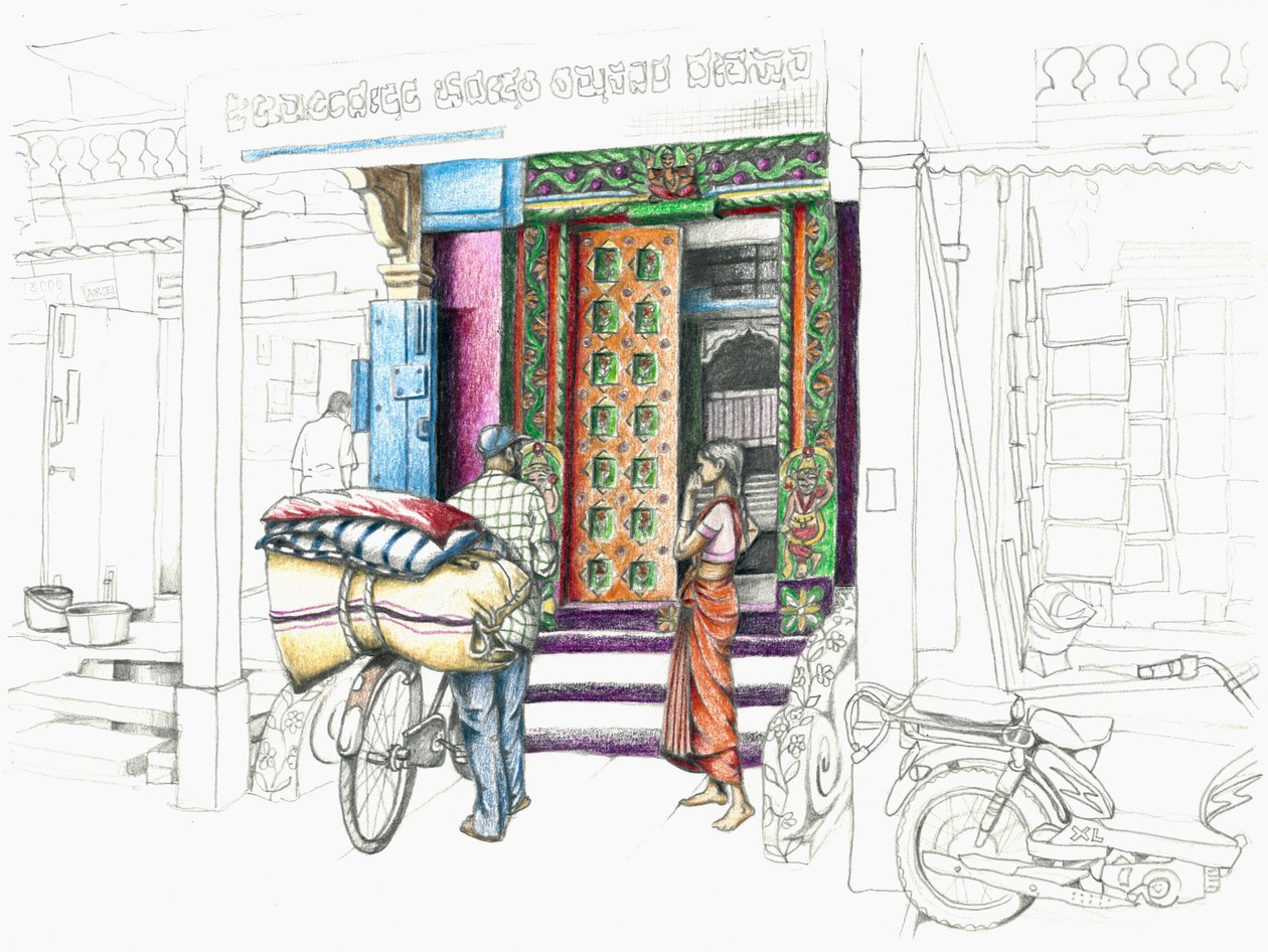 Stoffenhandelaar door Annalisa Morrocco