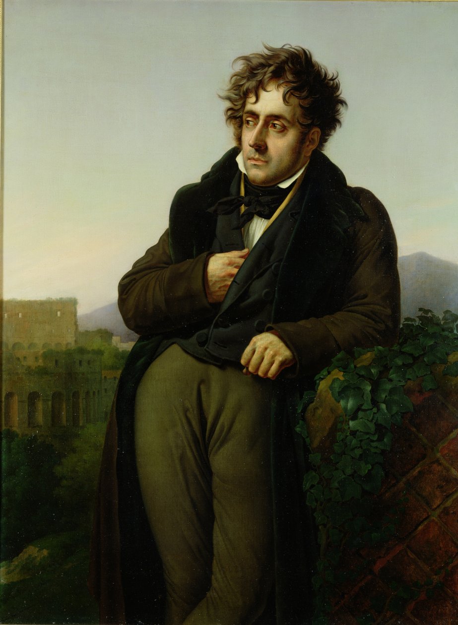 Portret van Francois Rene (1768-1848) Vicomte de Chateaubriand, 1811 door Anne Louis Girodet de Roucy Trioson