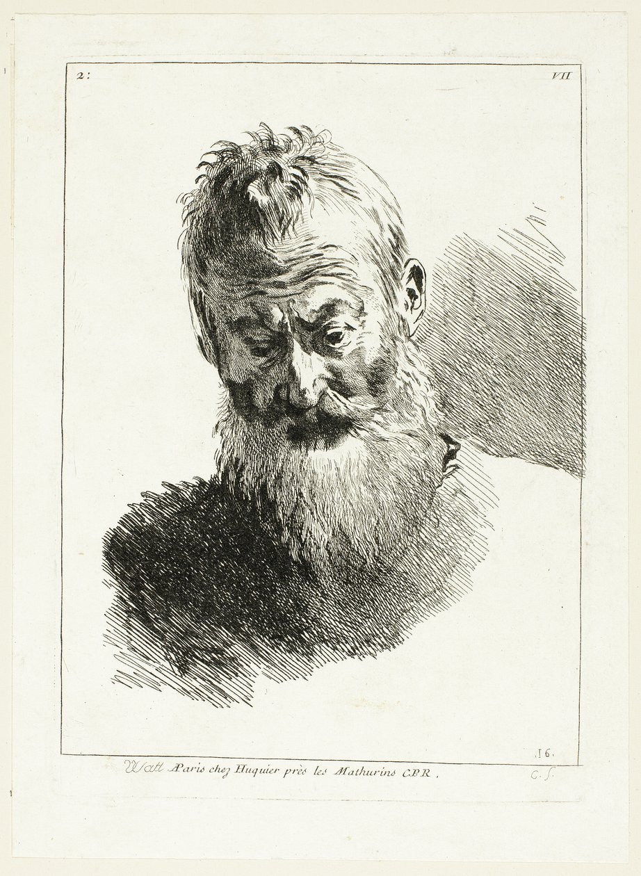 Hoofd van de man door Anne Claude Philippe Caylus