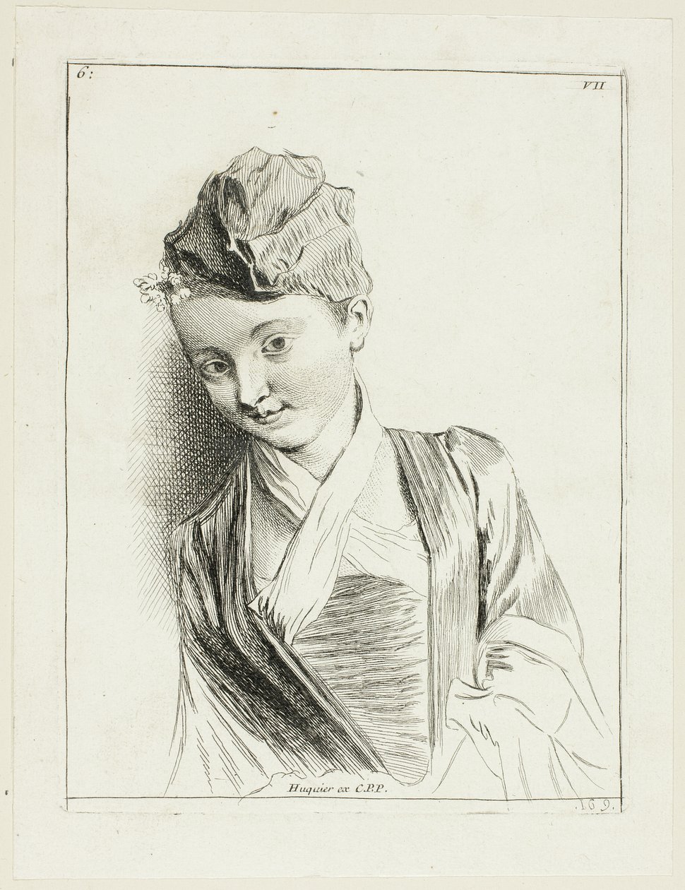Hoofd vrouw door Anne Claude Philippe Caylus